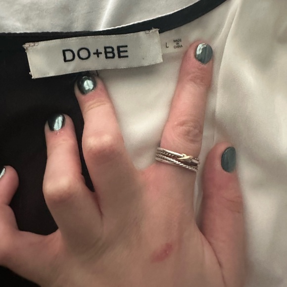 DO + BE Black and White Long Sleeve Bodysuit - Picture 3 of 3